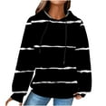thumbnail image 2 of Waffle Hoodie for Women,Womens Jacquard Drawstring Ribbed Knit Pullover Hoodie Fall Oversized Waffle Striped Sweatshirts Long Sleeve Loose Hood Sweater Tops, 2 of 7