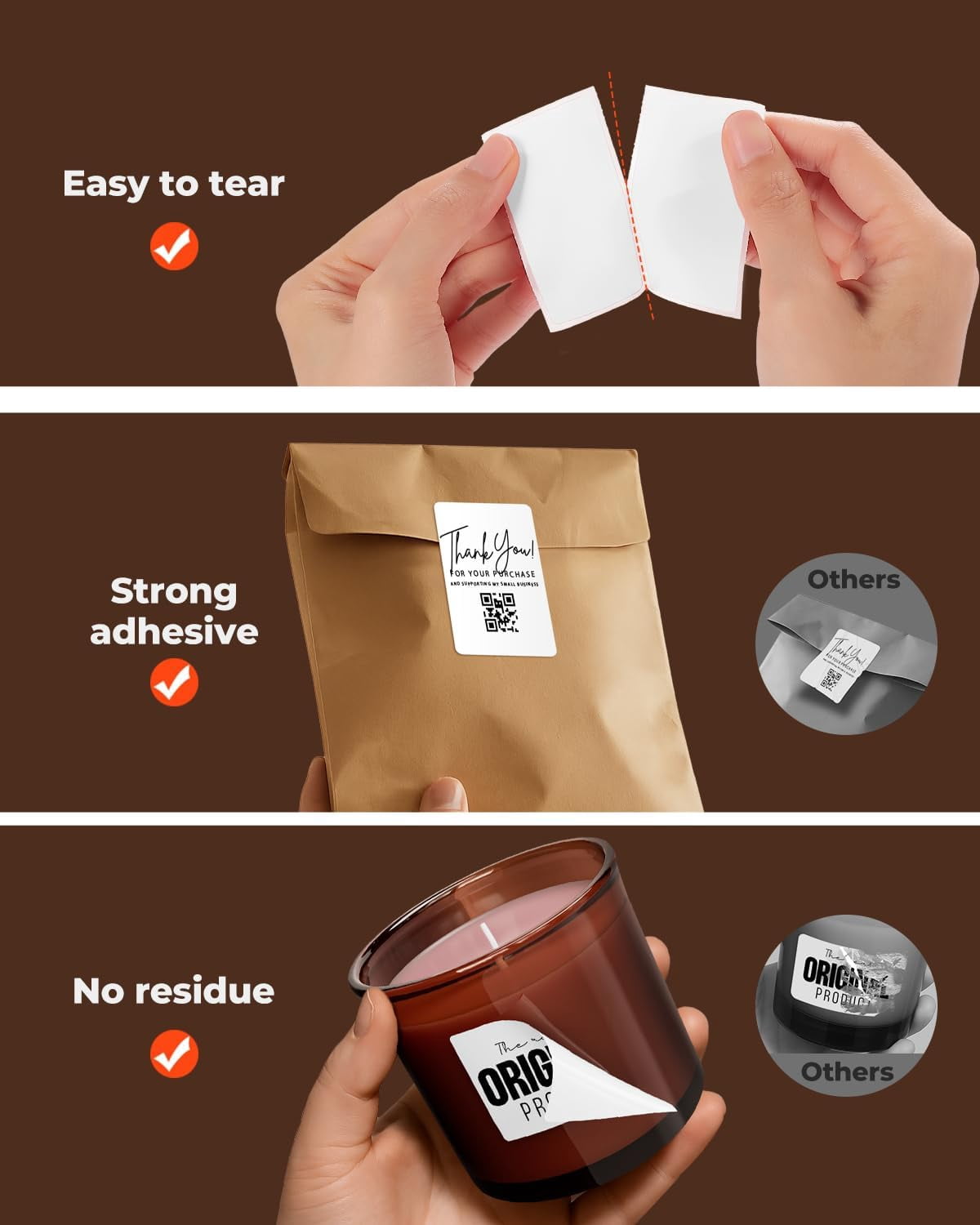 2.25"x1.25" Thermal Sticker Labels, White Self-Adhesive Barcode Label Paper for Direct Thermal Printer and Business, Multi-Purpose Rectangle Address Shipping Mailing Stickers,1000 Sheets/Roll