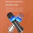 thumbnail image 2 of facefd KTV Wireless Microphone Sensitive Dynamic Speaker Bluetooth-compatible Player Receiver Mic Strong Compatibility Singing Device Black, 2 of 5