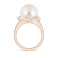 thumbnail image 2 of ANGARA Freshwater Cultured Pearl Overlapping Halo Ring in 14K Rose Gold for Women | June Birthstone, Birthday, Anniversary, Jewelry Gift for Women | Pearl Ring, 2 of 8