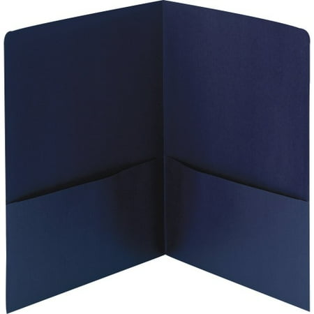 - Smead Linen Two-Pocket Folders - Letter - 2 Pocket(s) - Linen - Dark Blue - Recycled - 25 / Box SMD87946