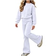 thumbnail image 2 of LvhaoGJOB Little Kids Girls Sweatshirt and Pants Outfit Set, White - graphic print, custom print, 2 of 7