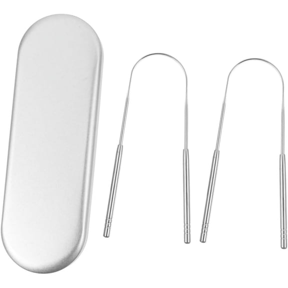 Cleaning Tool 2Pcs u-shaped tongue scraper plastic cleaner metal tongue cleaner Oral Care Tool mouth brush fresh