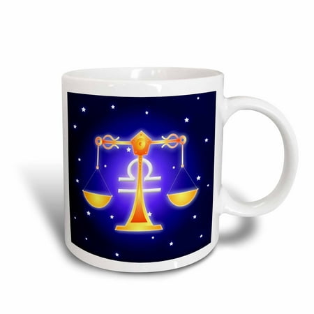 - 3dRose Cute Astrology Libra Zodiac Sign Scale, Ceramic Mug, 15-ounce