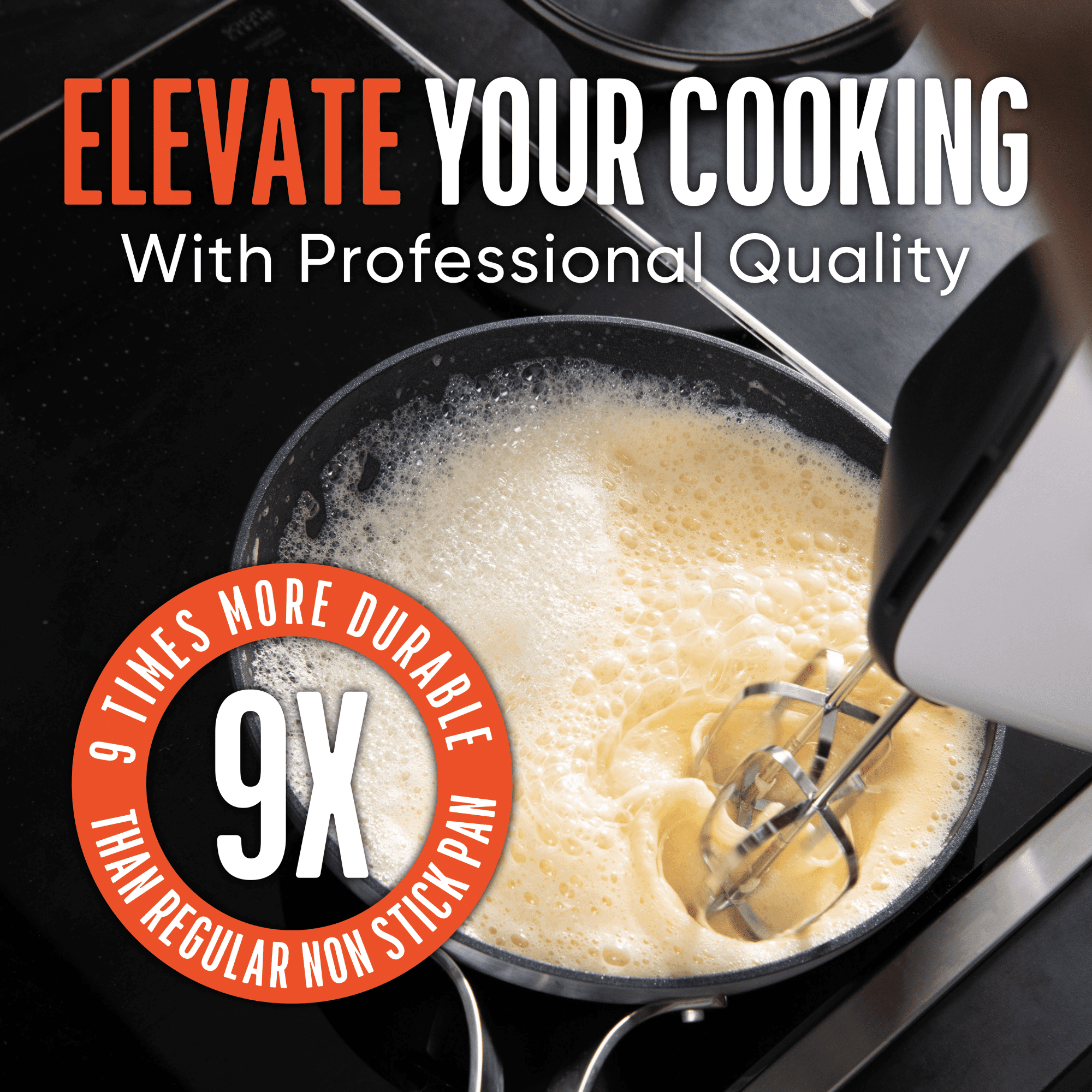 Emura | Non-Stick 10in Aluminum Frying Pan| PFOA & PTFE Free| Induction, Ceramic, Gas Stove Compatible