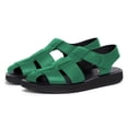 thumbnail image 2 of YDN Women Closed Square Toe Fisherman Sandals Platform Adjustable Strap Flats Summer Outdoor Dressy Shoes Size 7 Green, 2 of 4