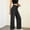 Black, variant on Women's Jeans High Rise Skinny Plus Size Solid Stretch Denim Elastic Waistband Classic Five Pocket Casual Slim Fit