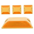thumbnail image 6 of FRCOLOR 4pcs Dual-Sided Reflective Plastic Road Studs Raised Pavement Markers For Highway And Driveway Safety High Visibility Reflectors For Nighttime, 6 of 8