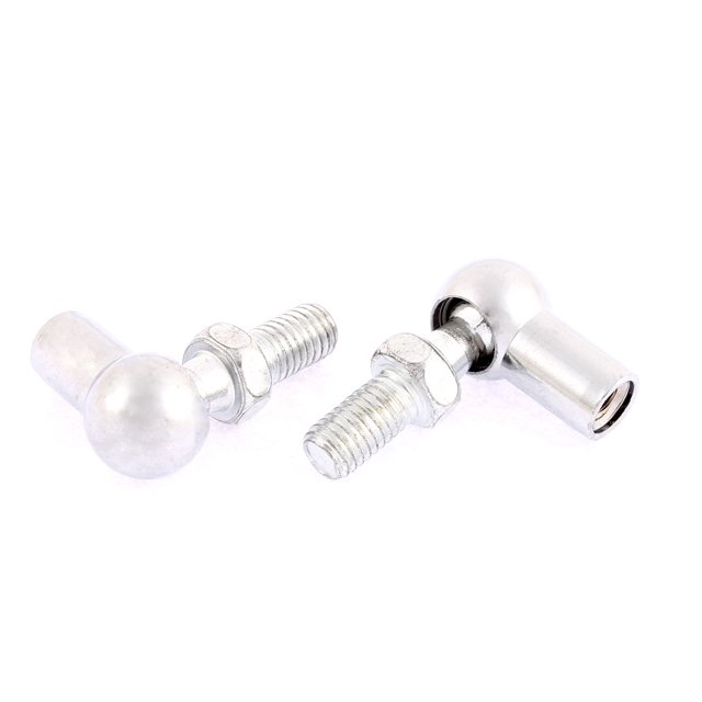 Unique Bargains M6 Female M8 Male Thread Dia Metal L-Shape Rod End Bearing Silver Tone 2pcs