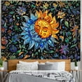 thumbnail image 3 of Gojian Yellow Sun and Moon Tapestry Vintage Indie Boho Tapestry Wall Hanging with Sunflowers Butterfly Moth Constellation Aesthetic Wall Tapestries for Bedroom Dorm Living Room, 3 of 6