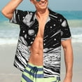 thumbnail image 7 of Honeii Cosmic Landscape Celestial Art Print Men’s Hawaiian Shirt,Classic Button-Down Short Sleeve Shirt, for Beach, Vacation, and Outdoor Activities,X-Large, 7 of 7