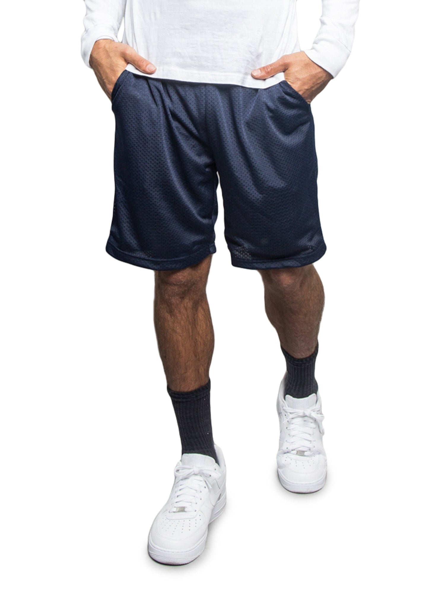 Everlast Mens Basketball Shorts Pants Trousers Bottoms Breathable Mesh Loose Fit Navy/White XXL 