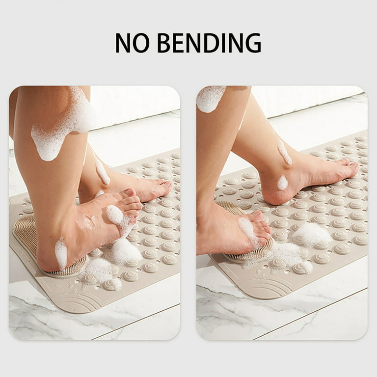 Pjtewawe Bathroom Products Foot Scrubber Shower Mat With Pumice Feet Scrub  Stone Bathtub Mat With Antislip Suction Cups And Drain Holes Non Slip Bath