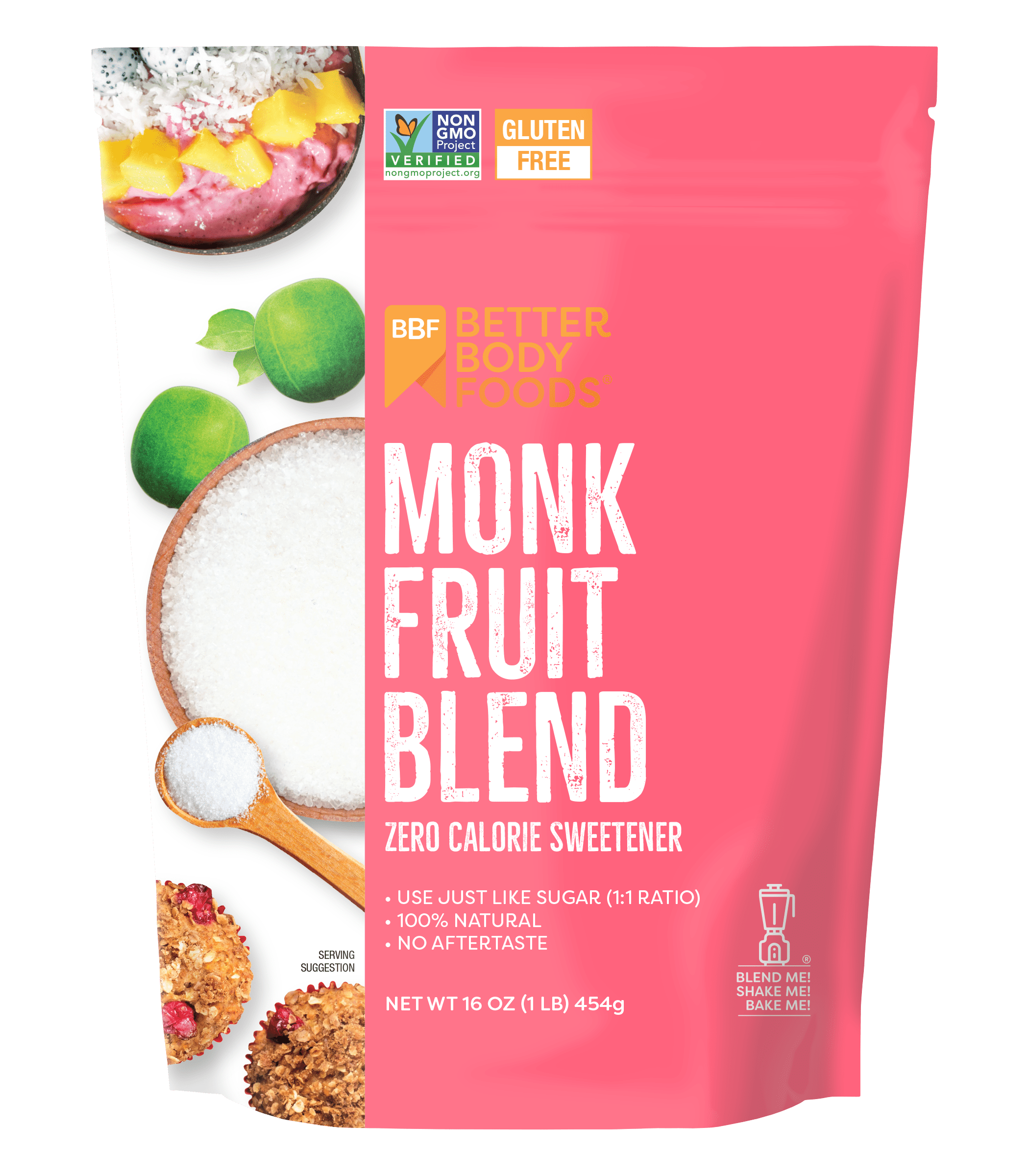 BetterBody Foods Monk Fruit Zero Calorie Sweetener 1lb
