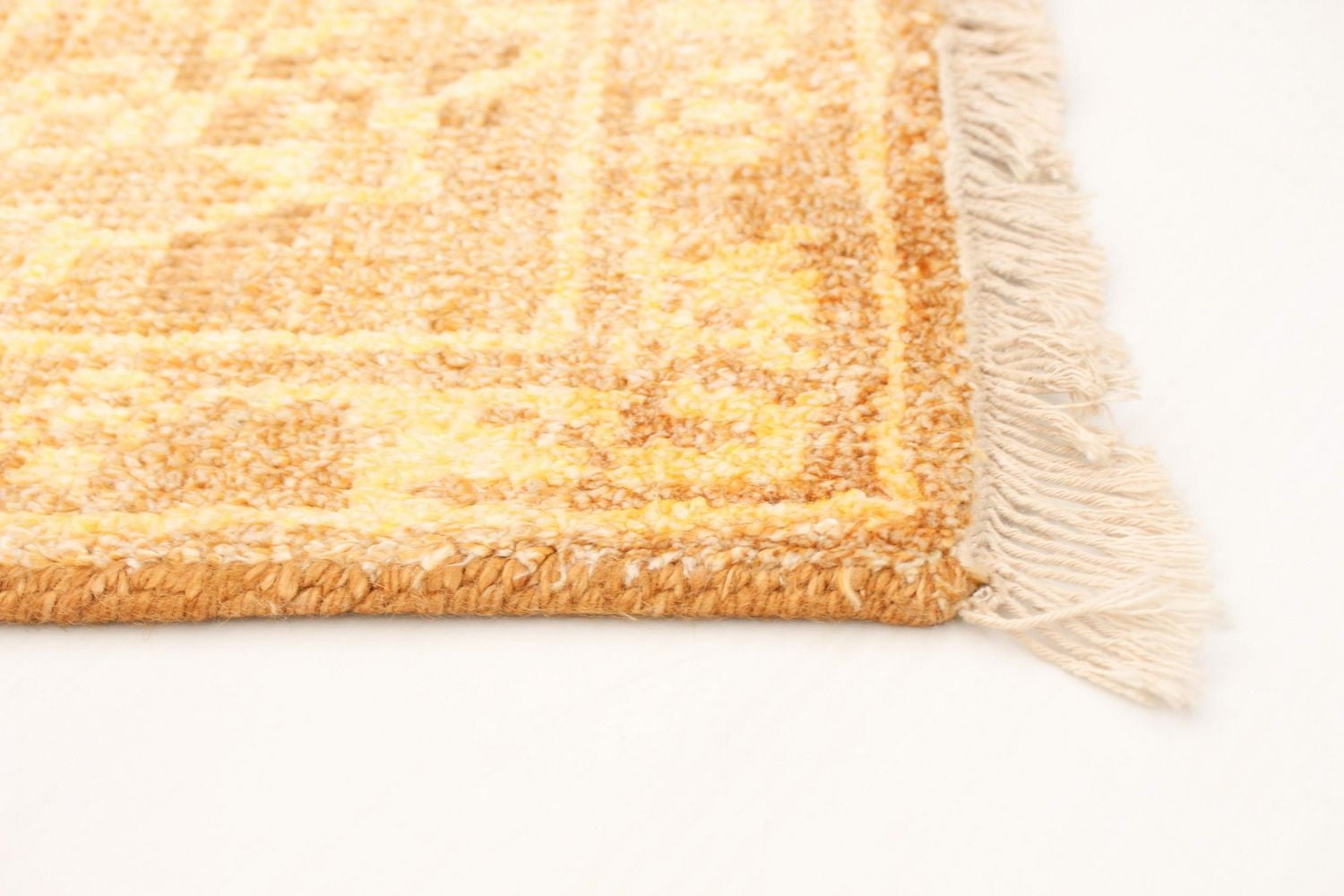 ECARPETGALLERY 7'0" x 9'9" Transitional Jules Oushak Hand-knotted Area Rug for Living Room, Dining Room and Bedroom in Yellow