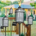 thumbnail image 4 of 4 Pack Gray Glass Garden Torch, Colorful Outdoor Torch Garden Décor,61-Inch Upgraded Citronella Torches with 3-Prong Grounded Stake, Metal Light Torches for Party Patio Pathway, 4 of 15