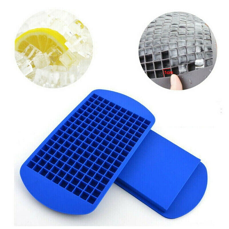 160 Ice Cubes Frozen Mini Cube Silicone Ice Tray 100% Food Grade Silicone Blue 