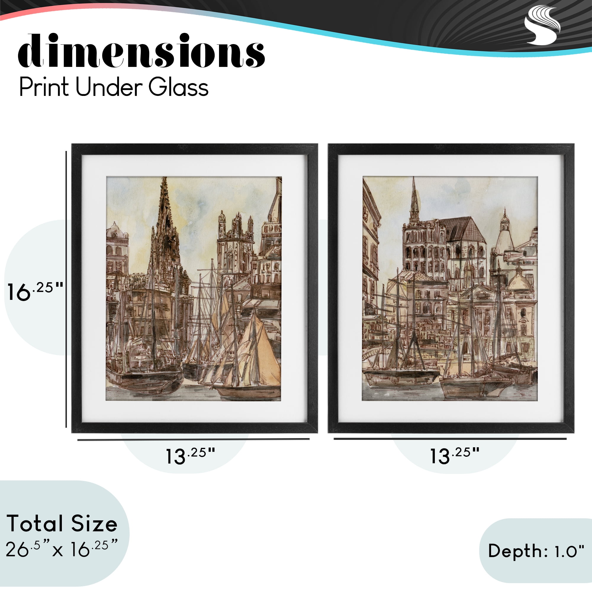 Stupell Industries Salted Remnants Pier 2 Piece Black Framed Print Under Glass Set, design by Melissa Wang