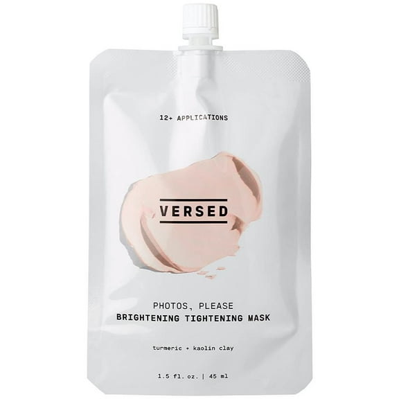 Versed Photos, Please - Tightening, Brightening Face Mask with Turmeric and Kaolin Clay - Pore-Tightening, Hydrating Facial Mask Exfoliates, Removes Blackheads, Evens Skin Tone 1.5 fl oz