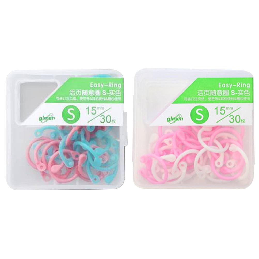 60pcs Convenient Paper Binder Rings Plastic Book Rings Household Book Circles (Random Color)