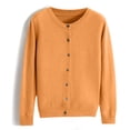 thumbnail image 6 of Wutalume Women's Solid Color Long Sleeve Mid Length Cardigan Top Jacket, Lightweight Open Front Layer, Versatile Cover Up for Indoor and Outdoor,Earthy Yellow L, 6 of 7