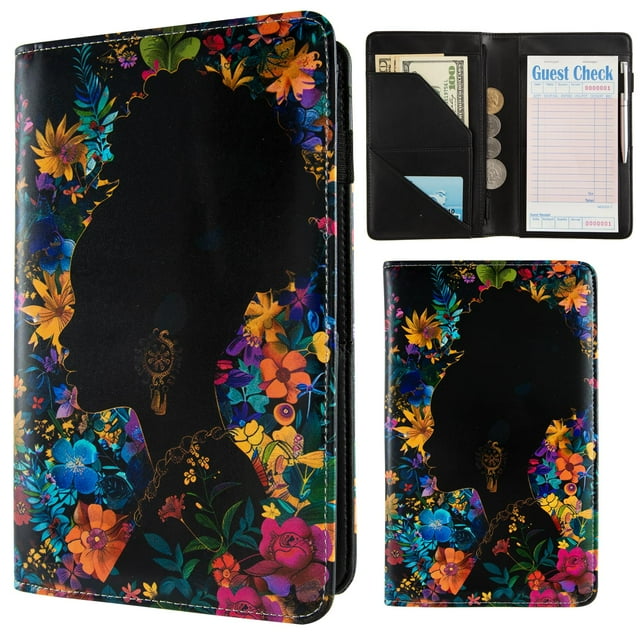 Libro de servidor ANNAMISSI Waitress Pocket de piel impermeable