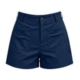 thumbnail image 4 of hoksml Classic Chino Shorts for Women - Mid Rise, Button Closure with Multi-Pockets, 4 of 6