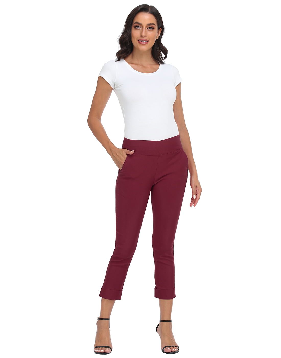Stylish womens Trousers & Pants / Cigarette Pent for women, Maroon Red Ladies  Pant (Maroon)