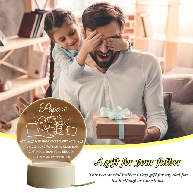 Mini Luz De Noche Lámpara de ambiente con carga USB de luz ambiental para regalos de cumpleaños de papá (B)