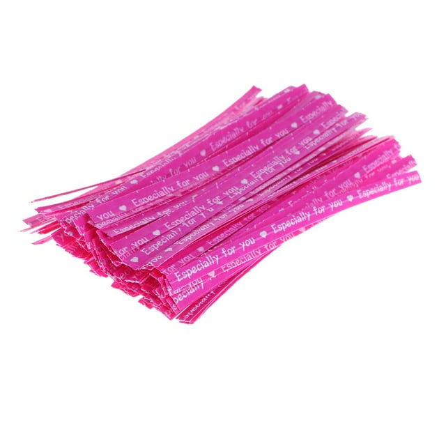 100 Pedazos De Lazos De La Torsión Del Papel De Kraft Para Los Bolsos Del Caramelo Del Banquete De Boda Los 8cm Rosa roja Baoblaze Corbatas de papel de Kraft
