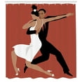 thumbnail image 3 of Ambesonne Spanish Shower Curtain, Latin Couple Dancing, 69"Wx84"L, Dark Coral Black White, 3 of 3