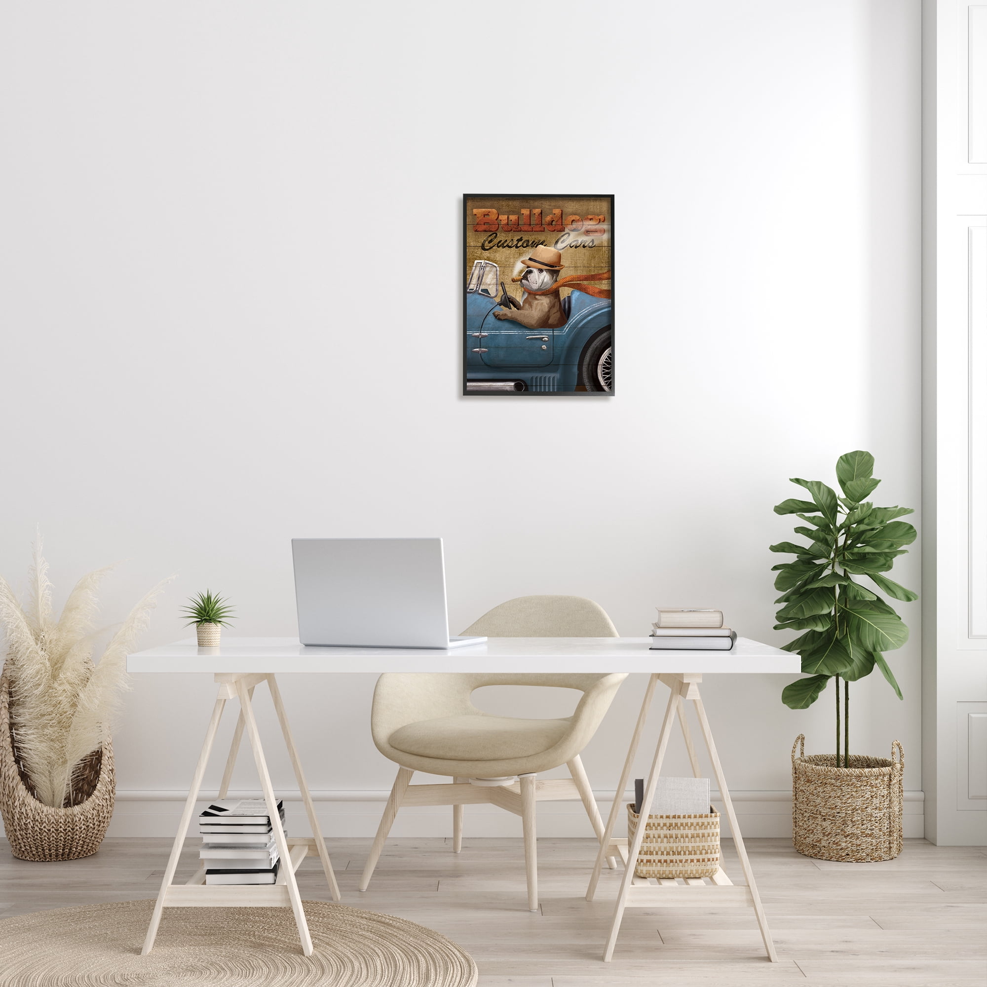 Stupell Industries Bulldog Custom Cars Sign Vintage Automobile Cigar Dog, 16 x 20, Design by Conrad Knutsen