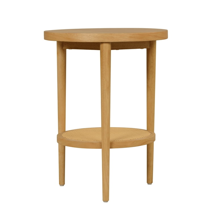 Nathan James Sonia Bohemian 2-Tier Round End Table in Light Wood