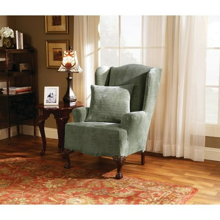Sure Fit Stretch Royal Diamond 1-Piece Wing Chair