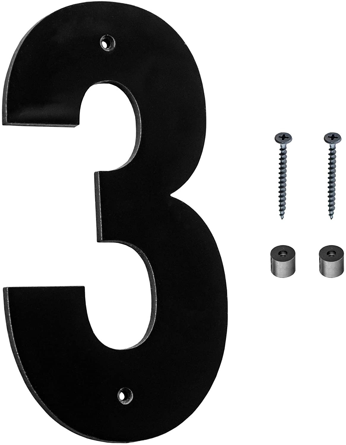 Number 3 9.5 Inch Floating Modern Bold Block Style Black House Numbers Large Plexiglass with Nylon Spacers/Screws Number 3 9.5 Inch Floating Modern Bold Block Style Black House Numbers Large Plexiglass with Nylon Spacers/Screws