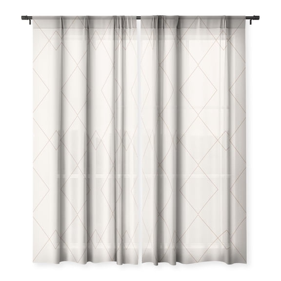 Society6 Color Poems Moroccan Minimalist XI 50" x 84" Single Panel Sheer Window Curtain