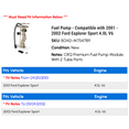 thumbnail image 2 of Fuel Pump - Compatible with 2001 - 2002 Ford Explorer Sport 4.0L V6, 2 of 2