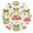 Gold, variant on Frogs Mushrooms Cartoon Cute Round Wall Clock Silent Analog Battery Operated Gold Pointer Home Decor 9.84" Diameter