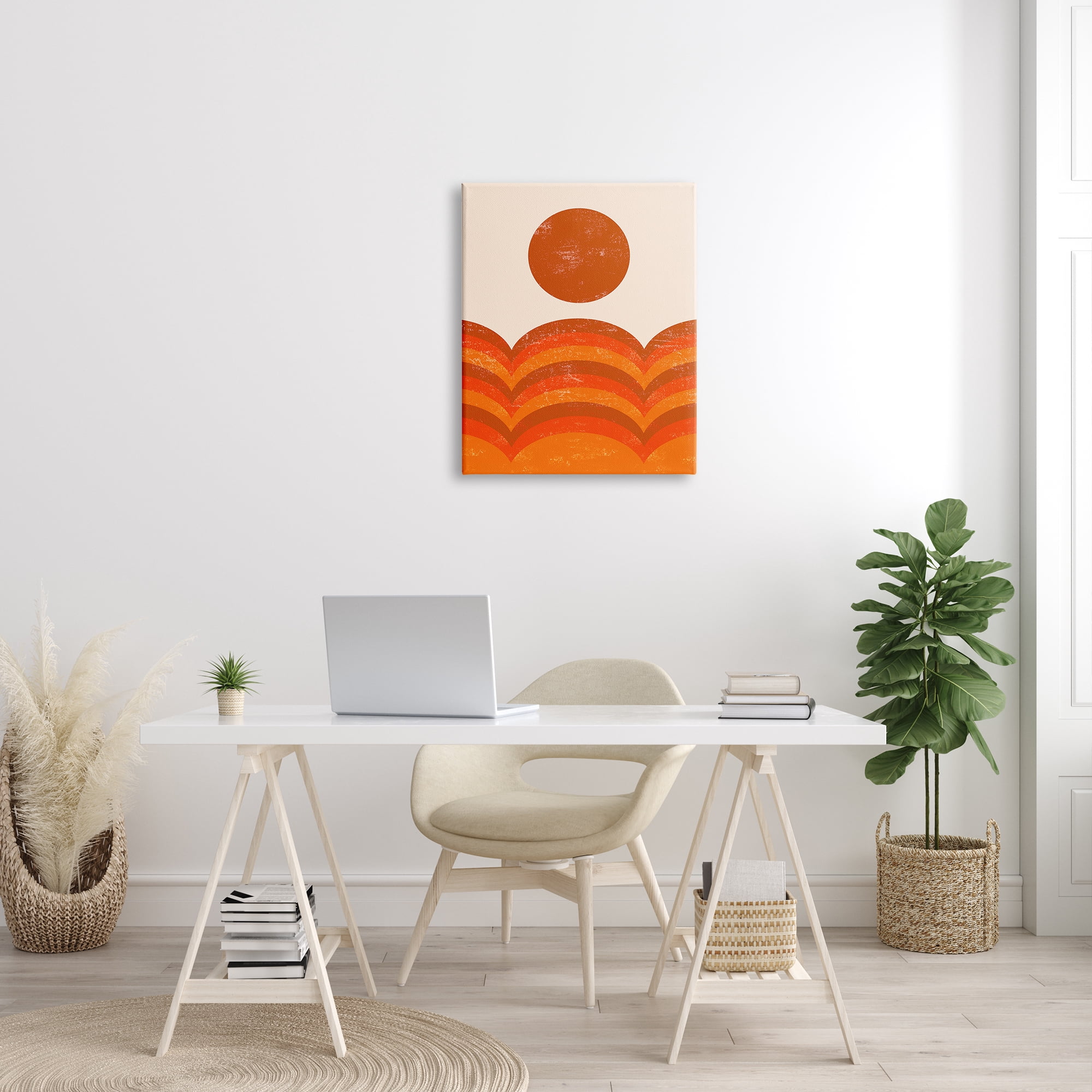 Stupell Indtries Warm Summer Sun Landscape Abstract Orange Mountain Hills,24 x 30,Design by Daphne Polselli