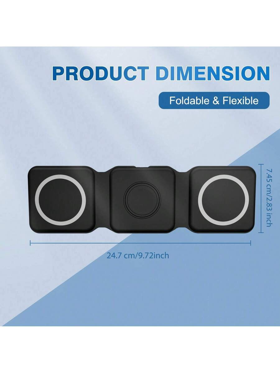 3-in-1 Foldable Magnetic Wireless Charger for iPhone 12-16, AirPods 3/Pro, Apple Watch 1-8, Fast Charging Station for Travel, Gifts for Family Friends