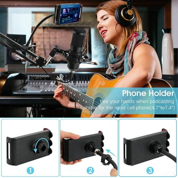 Blue Yeti Support Microphone Professionnel Reglable avec Bonnette
