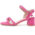thumbnail image 2 of DADAWEN Women Chunky Sandals Open Toe Heels Hot Pink Sandals Ankle Strap 7.5 US, 2 of 5