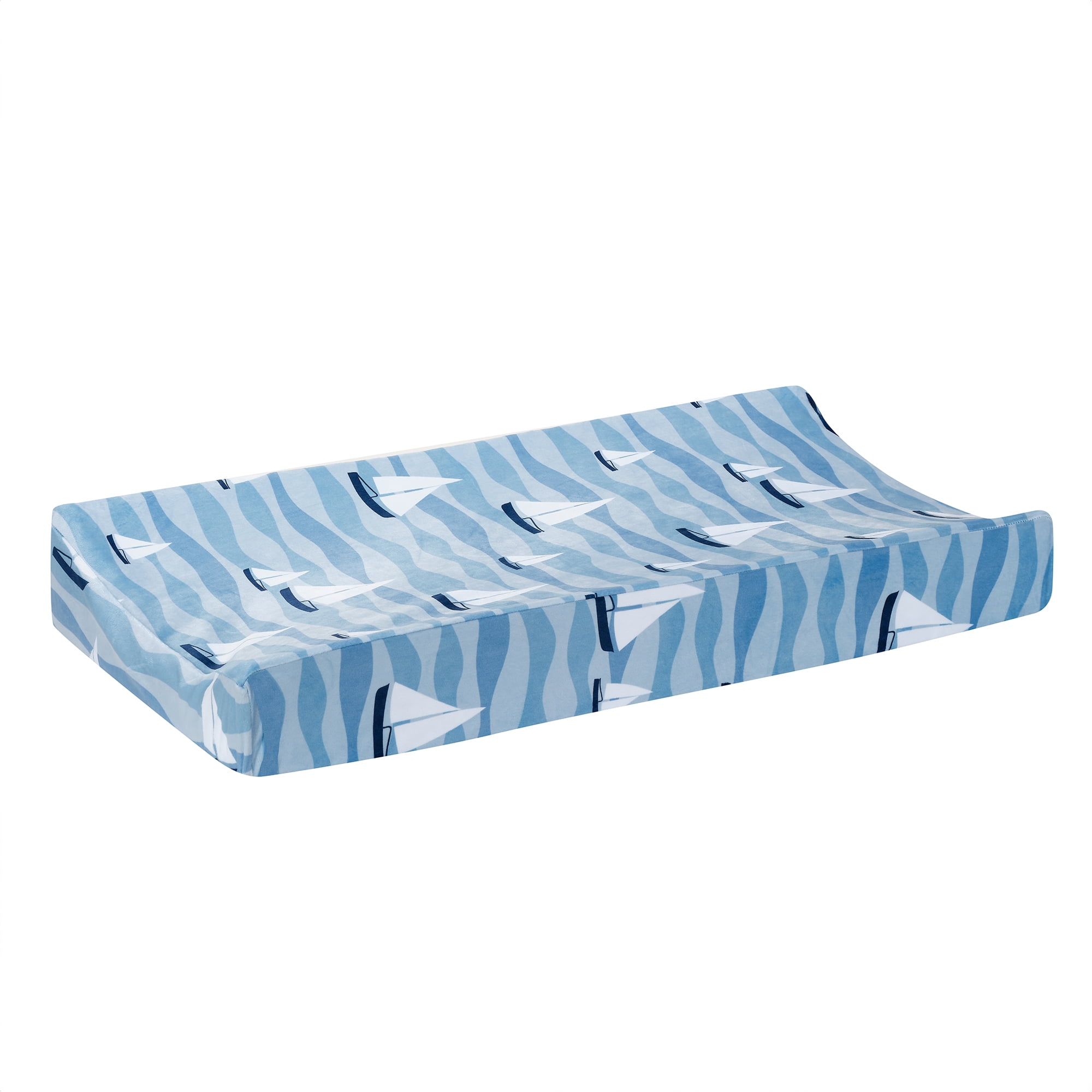 Lambs & Ivy Little Skipper Nautical Ocean Sailboat Soft Changing Pad Cover