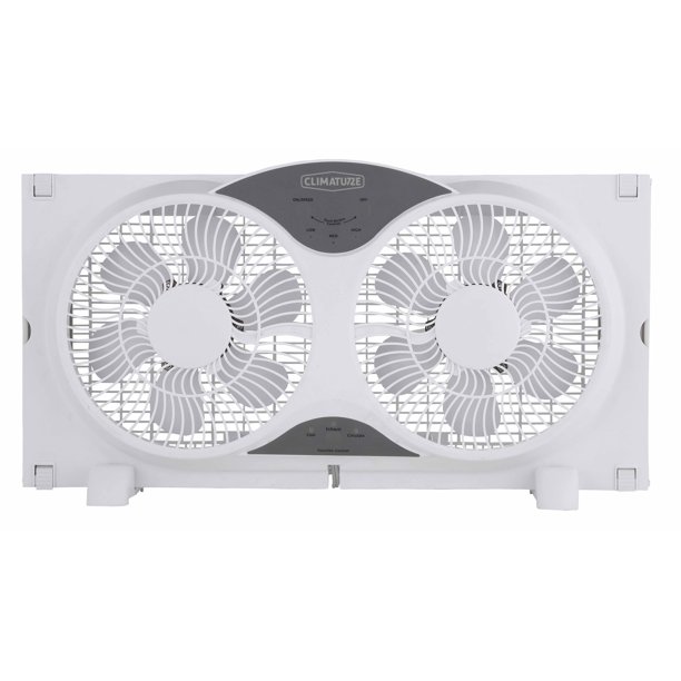 Climature 9 inch Twin Window Fan with Remote Control White Walmart