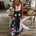 thumbnail image 3 of Cute Planet Cat Fine Art Sleeveless Dress Summer Dress Woman 2025, 3 of 7