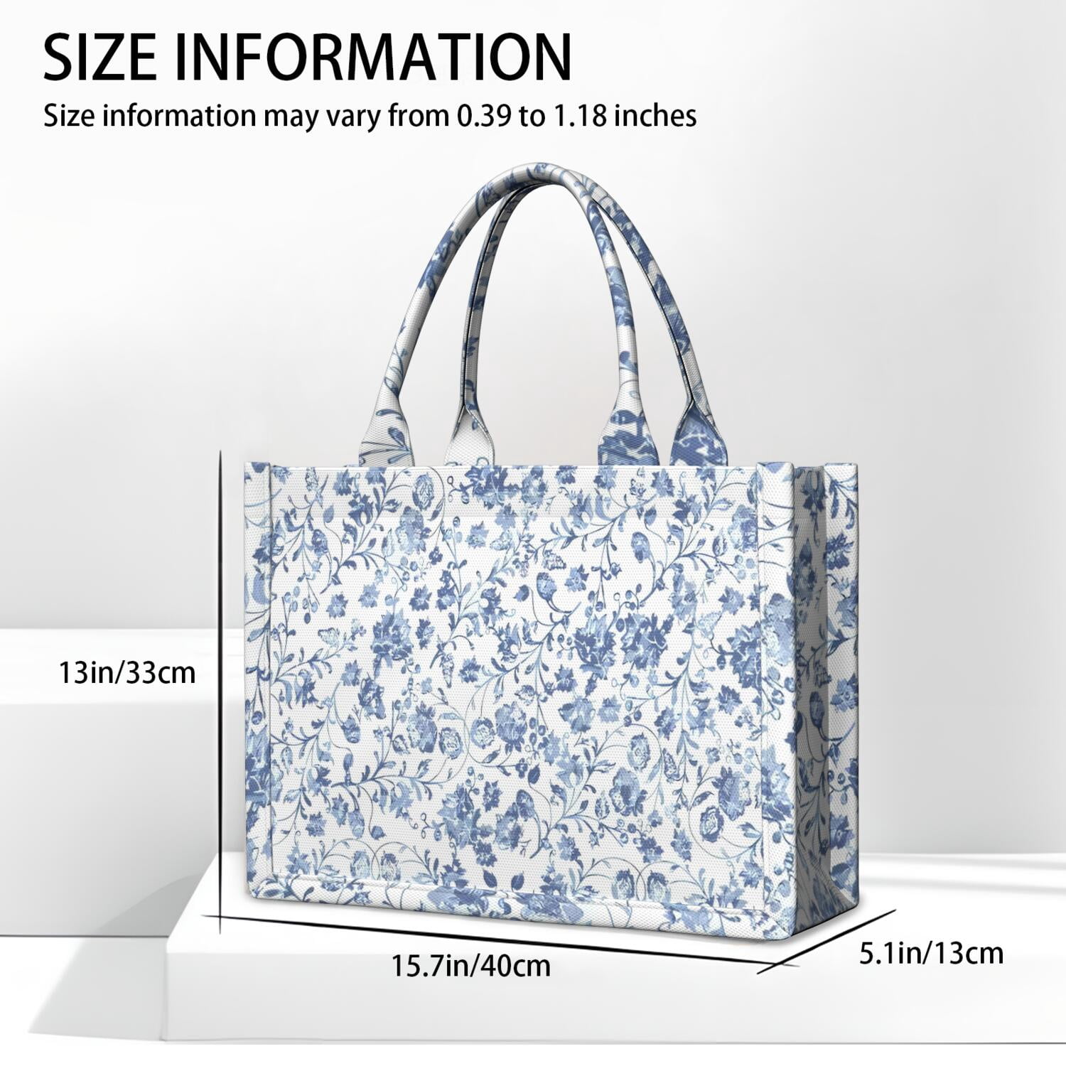 Large Capacity Tote Bag,Pioneer Flower Floral Print Pattern Handbag Fashion Luxury Tote Bag,15.7"x13"x 5.1" Inches,Laptop Compatible