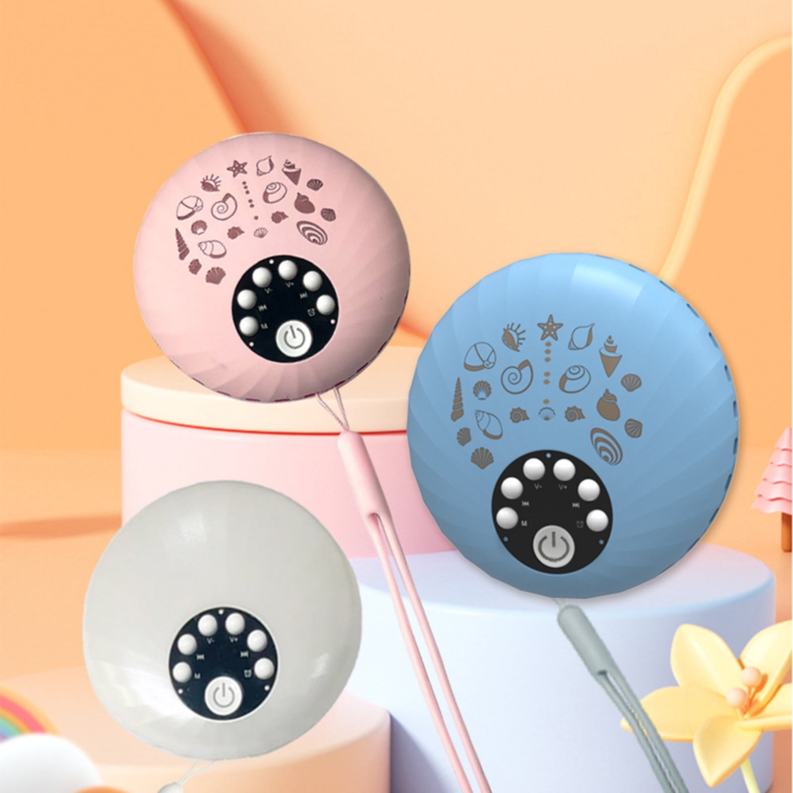 URTERYSER Portable White Noise Machine Aid with Night Light Easy to Use Baby Sound Machine for Sleep Improvement Blue
