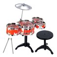 thumbnail image 4 of RUNROTOO 1Pack Realistic Sounds Kids Junior Drum Set Red Musical Instrument Toy for Child Development, 4 of 7