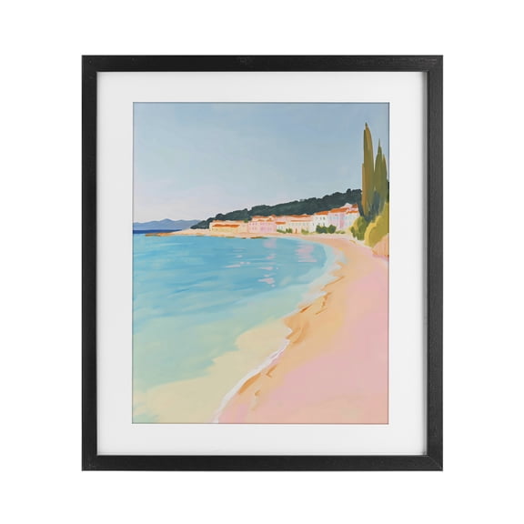 Stupell Industries Tropical Abstract Village By The Sea Black Framed Print Under Glass, 13 x 16, by The Prints Vibe