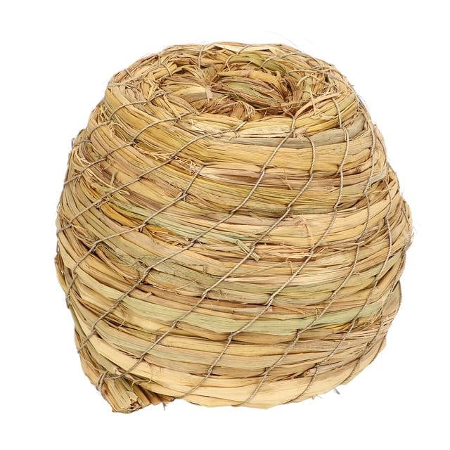 Casa para pájaros tejida a mano de hierba, cabaña de hierba para pájaros, cómoda cabaña de césped natural para pájaros, cabaña para pájaros construida para durar Jadeshay A